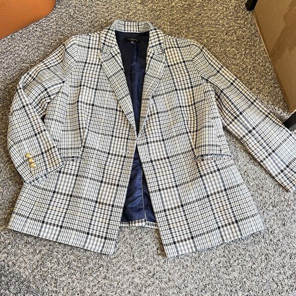 Talbots Blazer Jacket Women 16P Houndstooth Plaid Office Business Career - Picture 5 of 5